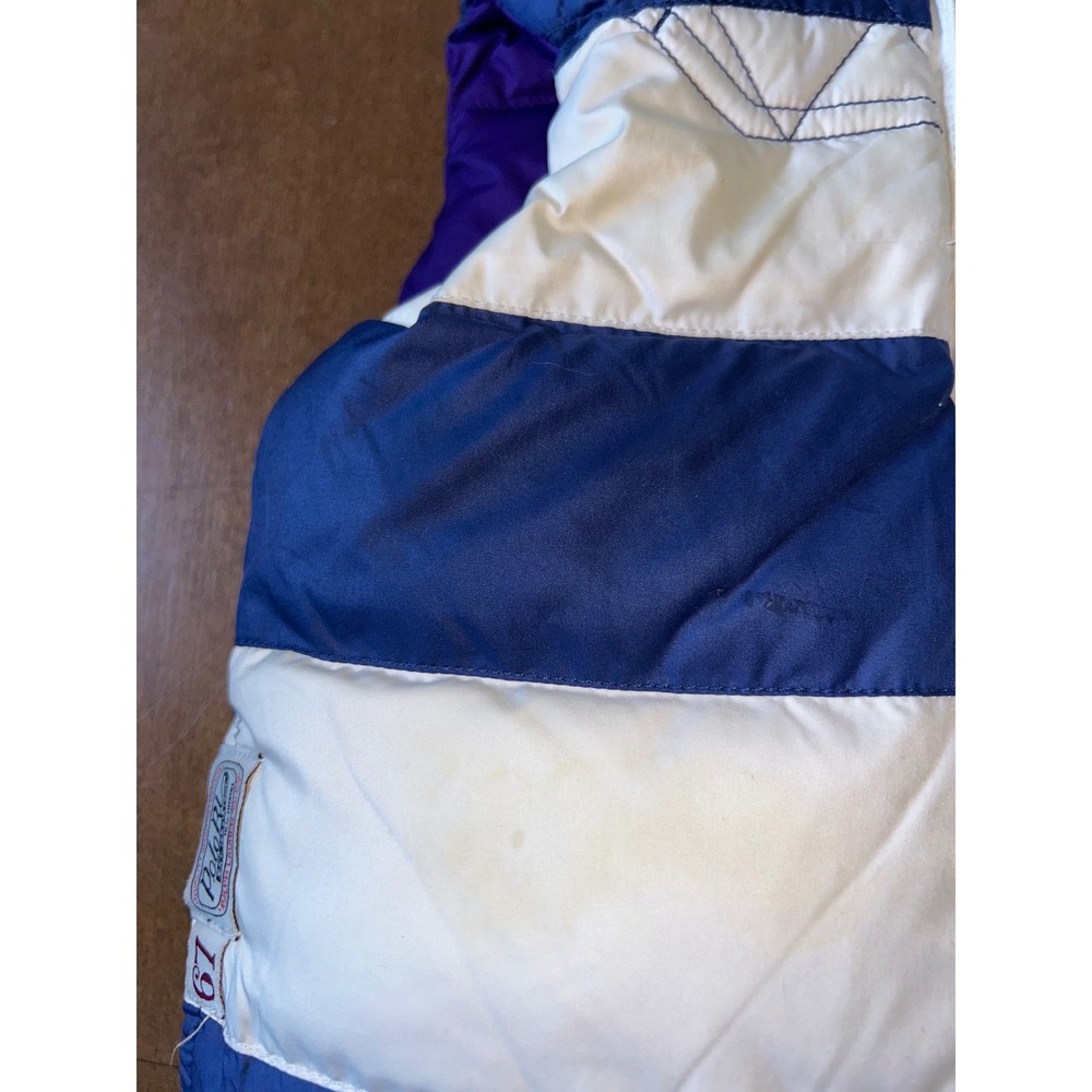 Polo Ralph Lauren Kids Reversible Puffer Vest Purple Blue White Striped Crest - Picture 10 of 12